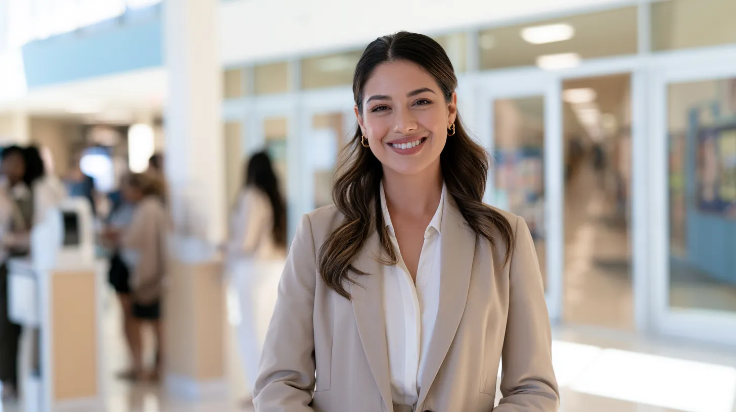 Nevada school employee in a professional setting representing the background check process required for education employment.