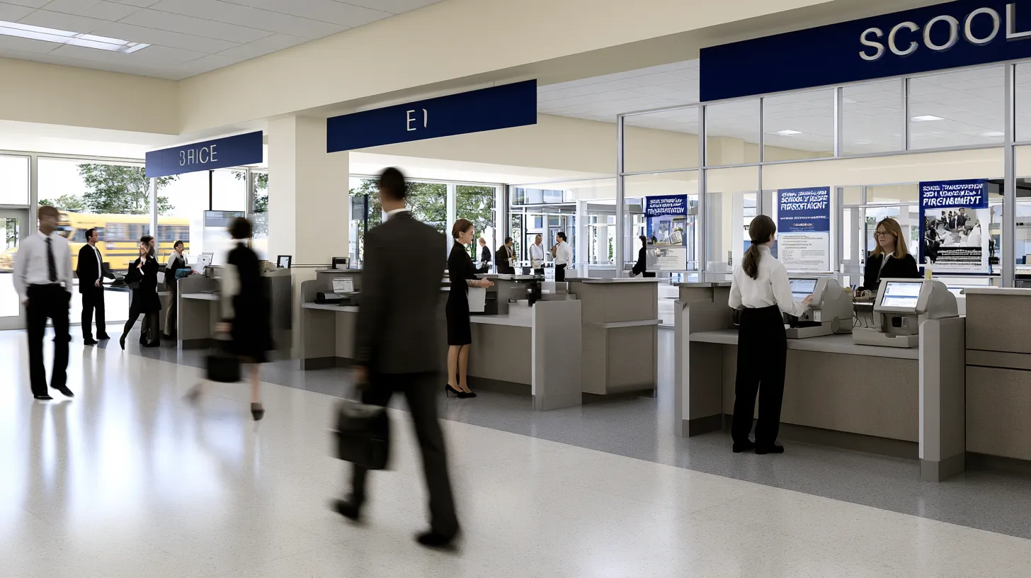 School district employment office processing applications and background information for Nevada school transportation jobs.