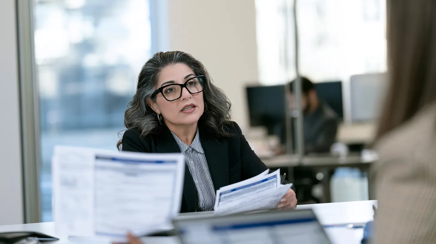 Legal professional reviewing documents with a client seeking to vacate and seal a Nevada criminal conviction.