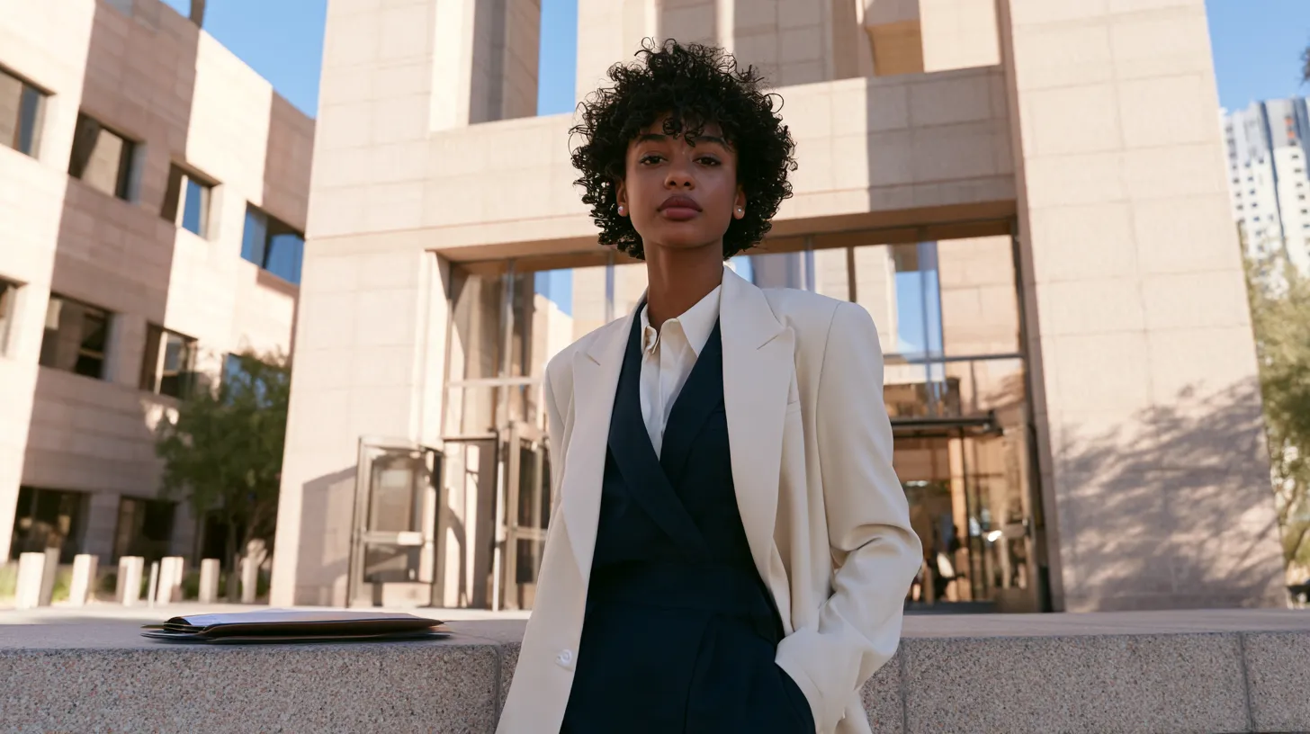Nevada legal professional outside a courthouse representing record relief options for trafficking survivors seeking to vacate and seal a conviction.